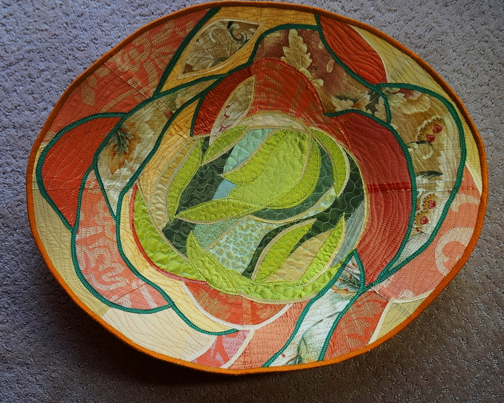 Abstract Flower oval bowl